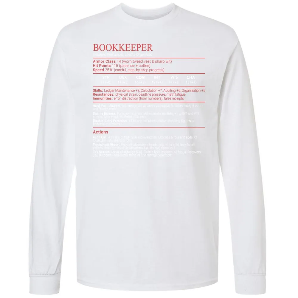 Bookkeepper Stats Block - White - 17