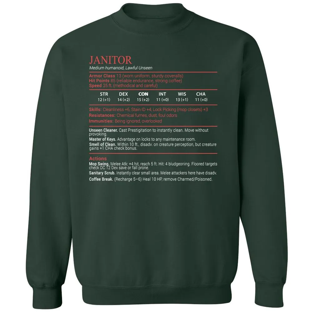 Janitor Stats Block - Forest Green - 5