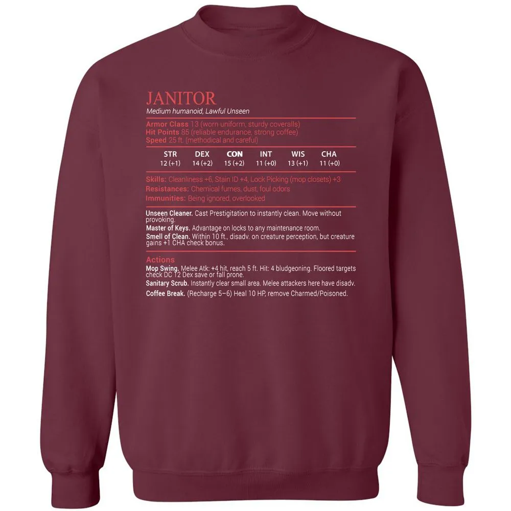 Janitor Stats Block - Maroon - 8