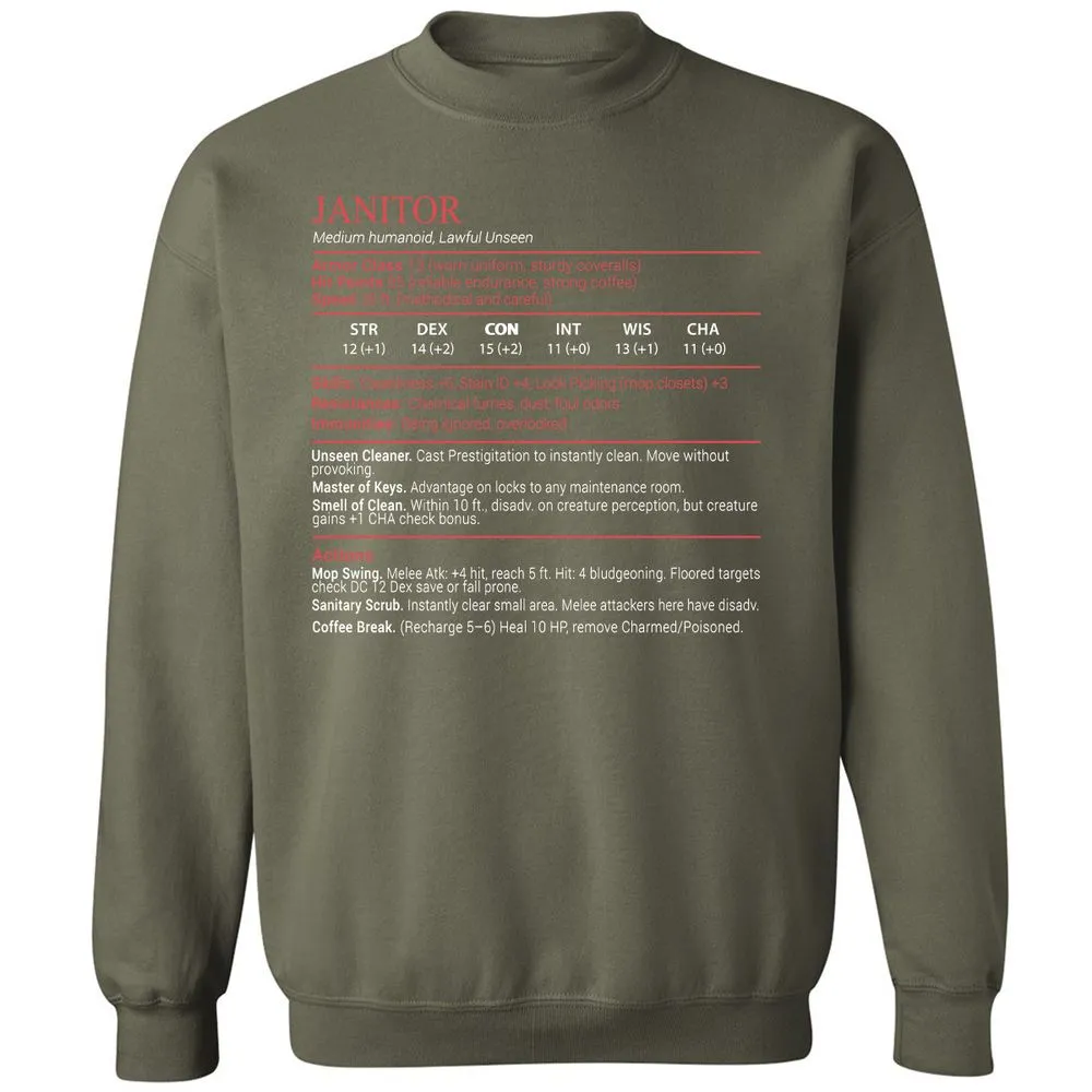Janitor Stats Block - Military Green - 9