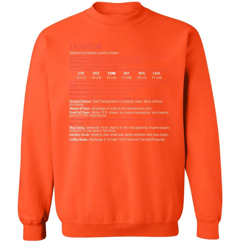 Janitor Stats Block - Orange - 12