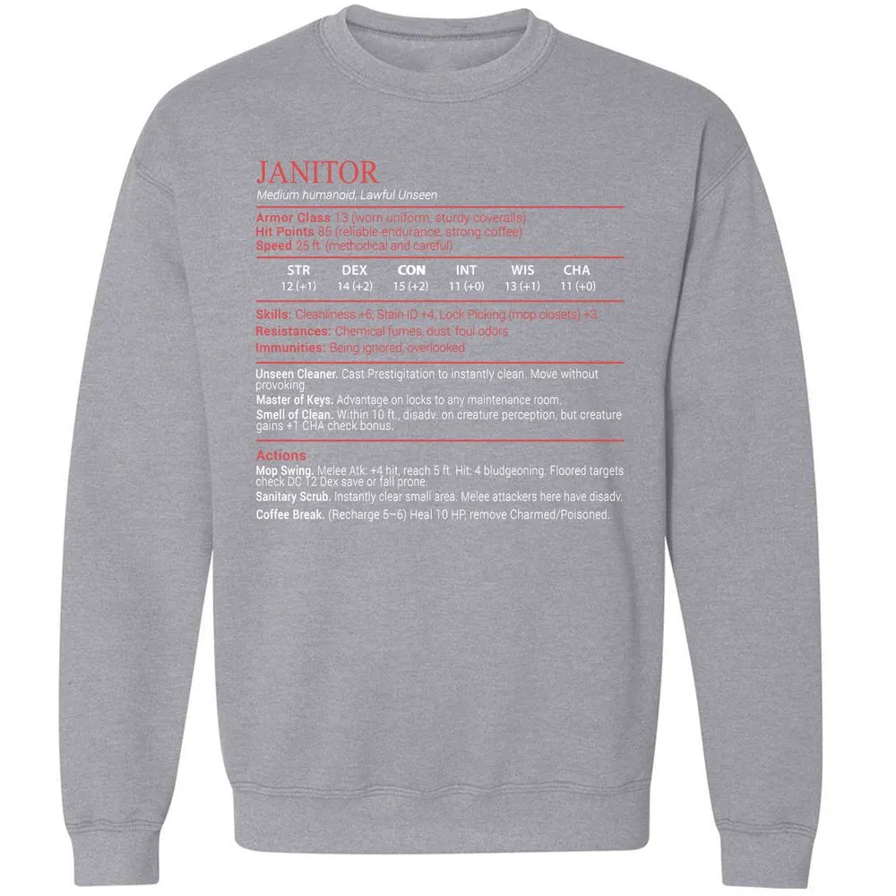 Janitor Stats Block - Sport Grey - 17