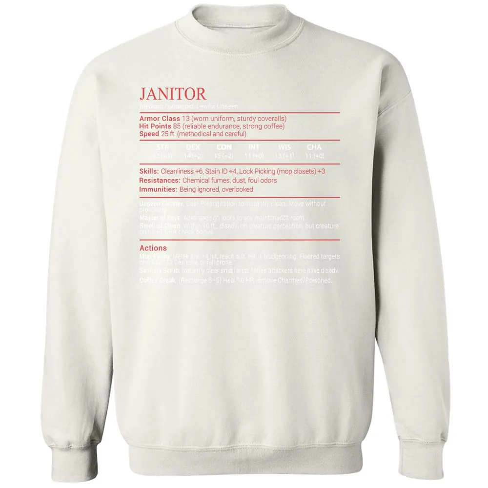 Janitor Stats Block - White - 18