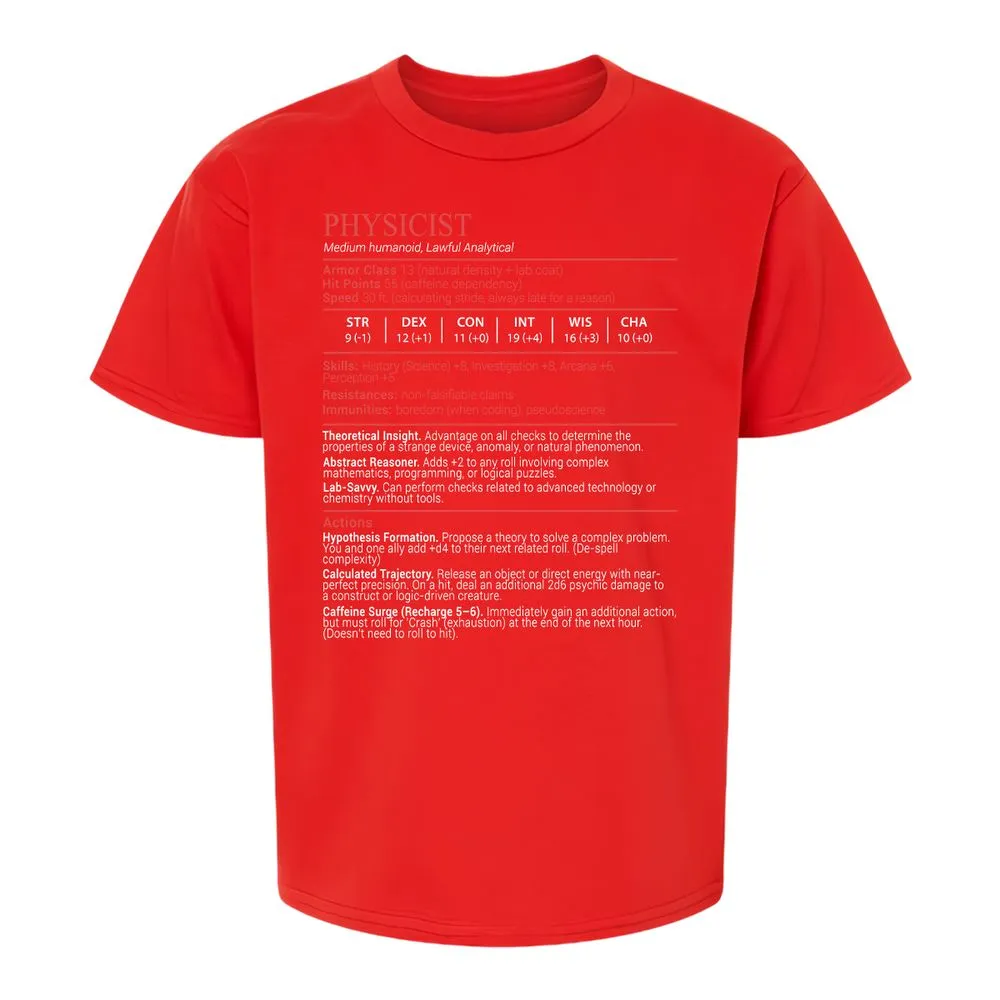 Physicist Stats Block - Red - 8