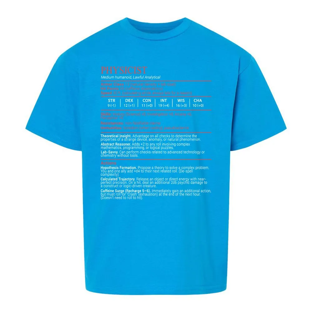 Physicist Stats Block - Sapphire - 18