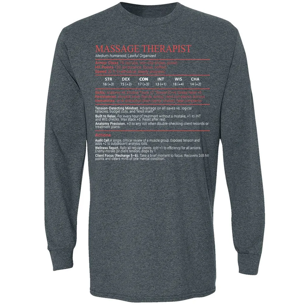Massage Therapist Stats Block - Dark Heather - 5