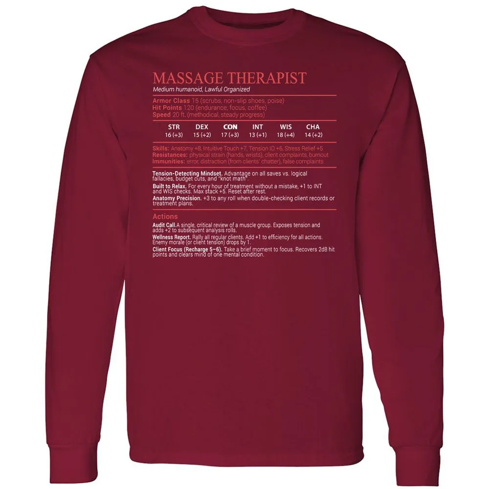 Massage Therapist Stats Block - Cardinal Red - 7