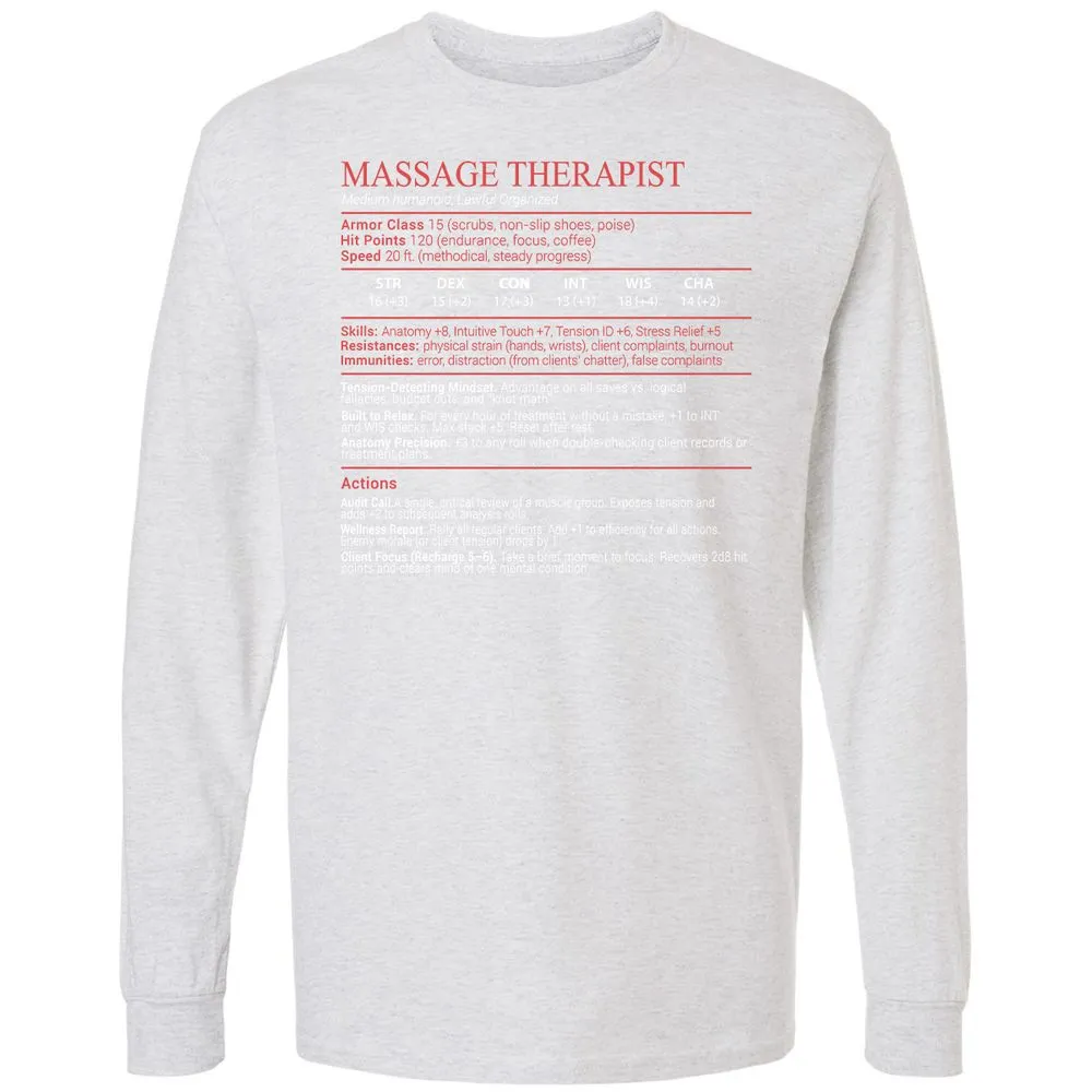 Massage Therapist Stats Block - Ash - 14
