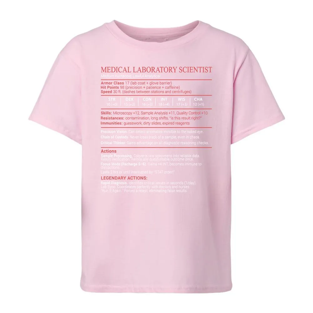 Medical Laboratory Scientist Stats Block - Light Pink - 7