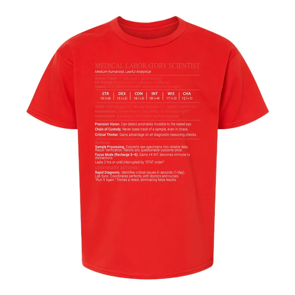 Medical Laboratory Scientist Stats Block - Red - 8
