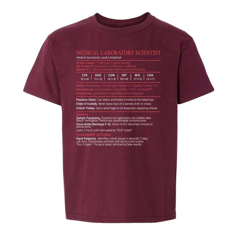 Medical Laboratory Scientist Stats Block - Maroon - 14