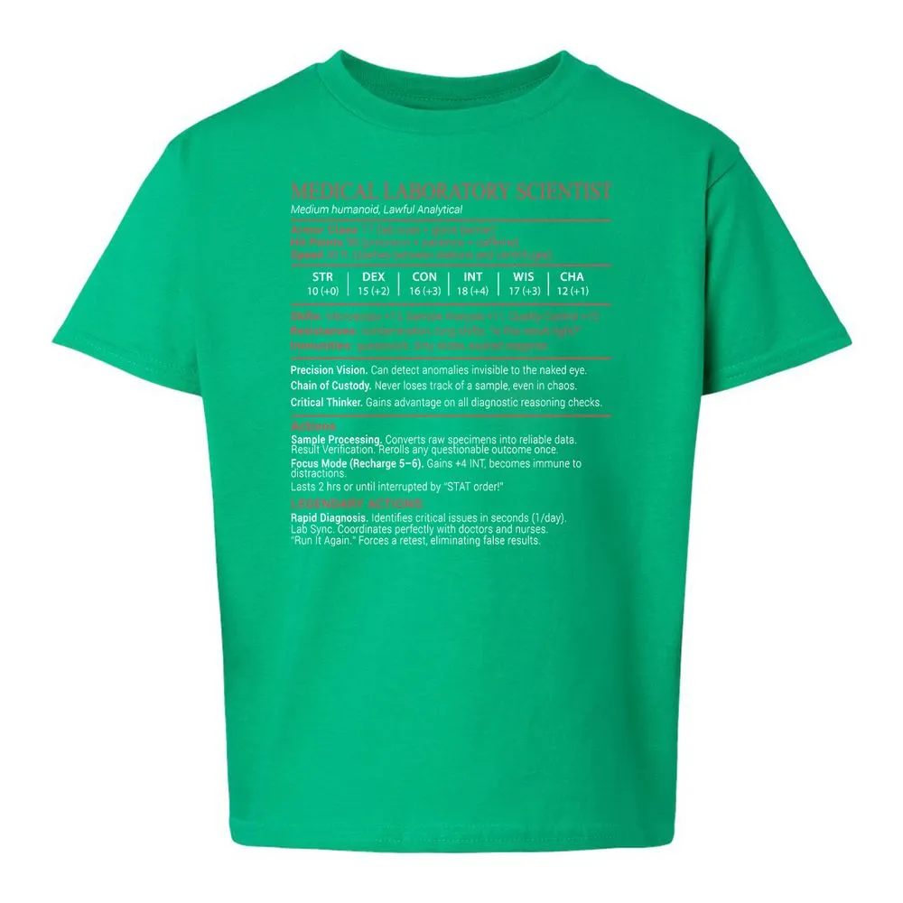 Medical Laboratory Scientist Stats Block - Irish Green - 16