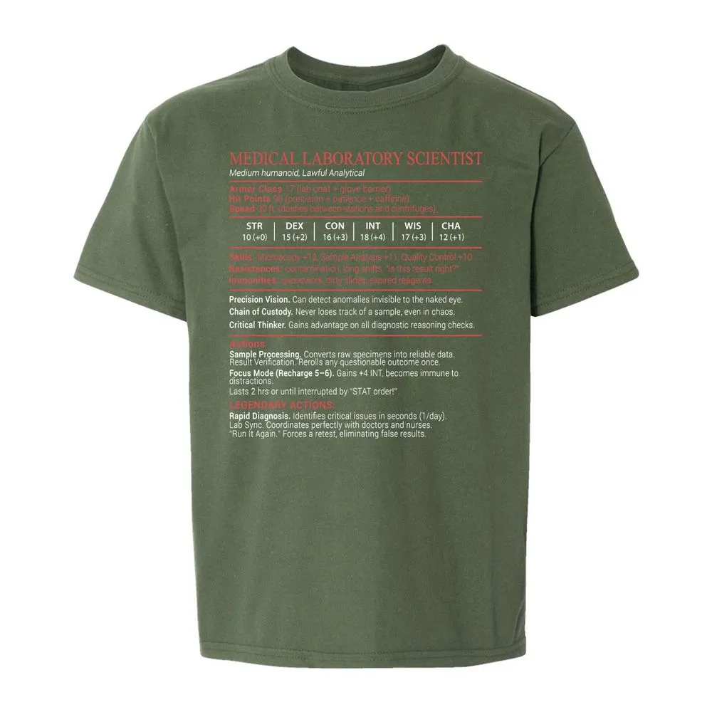 Medical Laboratory Scientist Stats Block - Military Green - 19
