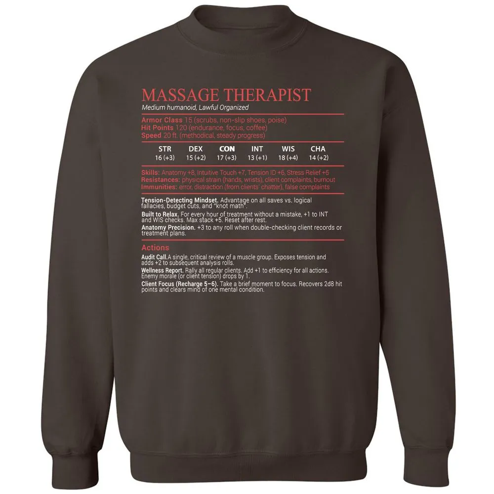 Massage Therapist Stats Block - Dark Chocolate - 4
