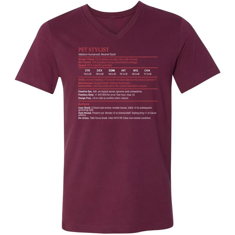 Pet Stylist Stats Block - Maroon - 8