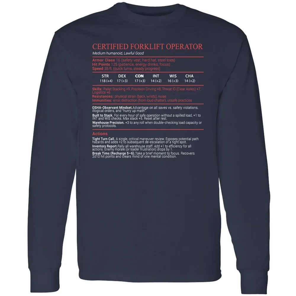 Certified Forklift Operator Stats Block - Navy - 2