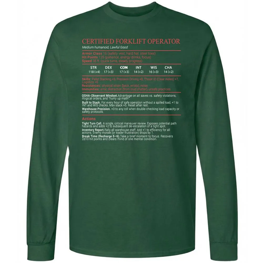Certified Forklift Operator Stats Block - Forest Green - 4