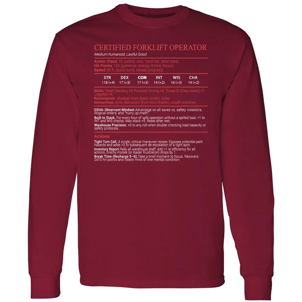 Certified Forklift Operator Stats Block - Cardinal Red - 7