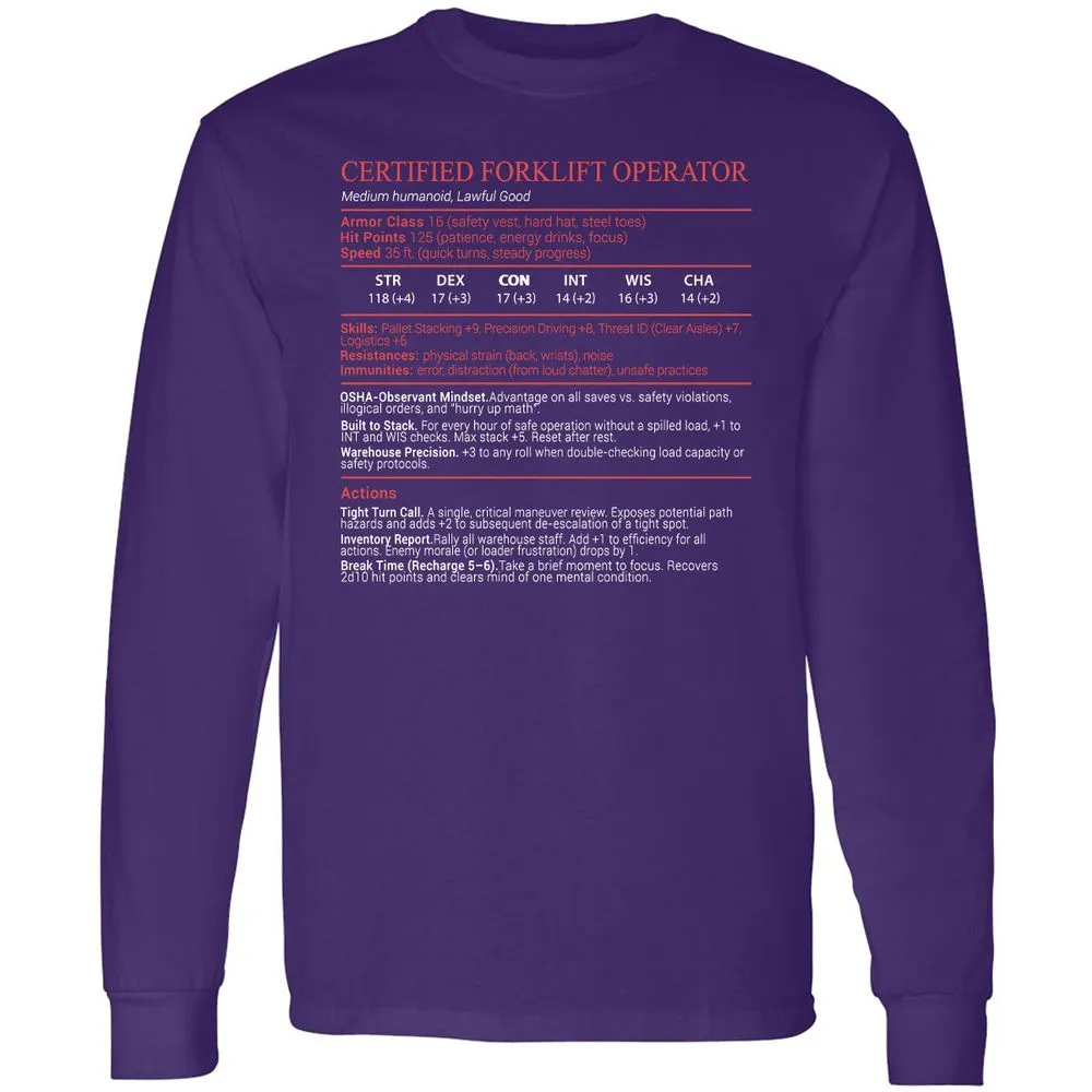 Certified Forklift Operator Stats Block - Purple - 12