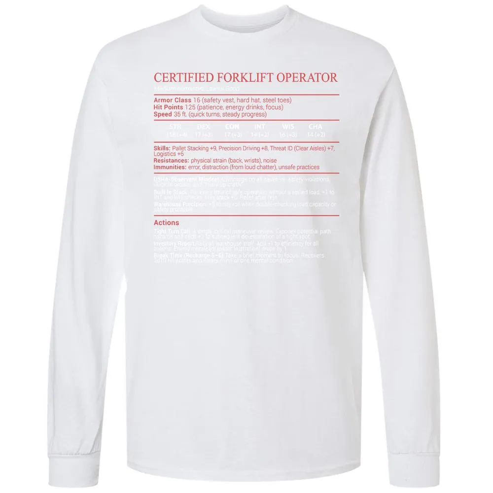 Certified Forklift Operator Stats Block - White - 17