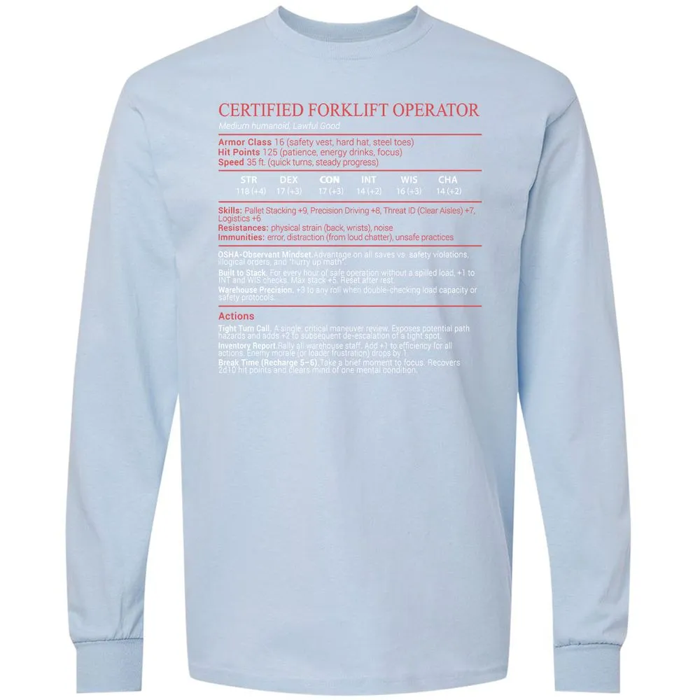 Certified Forklift Operator Stats Block - Light Blue - 18