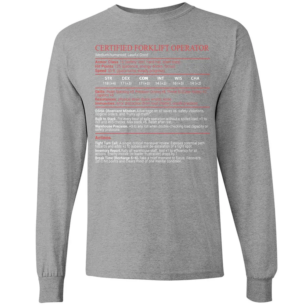 Certified Forklift Operator Stats Block - Sport Grey - 19