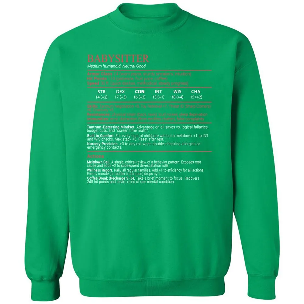 Baby Sitter Stats Block - Irish Green - 13