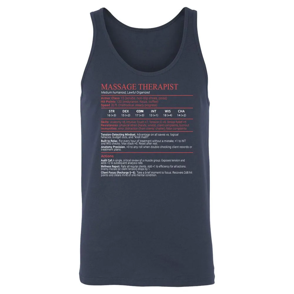Massage Therapist Stats Block - Navy - 2