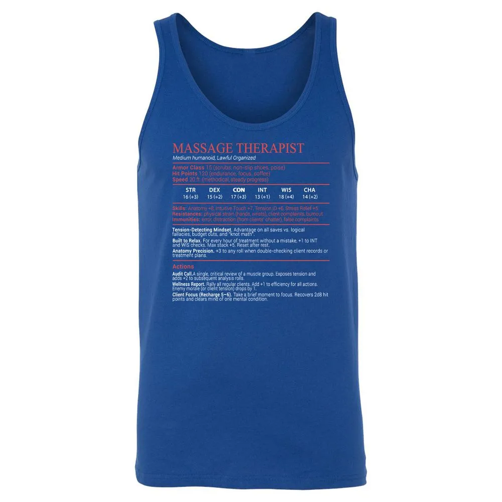 Massage Therapist Stats Block - True Royal - 3