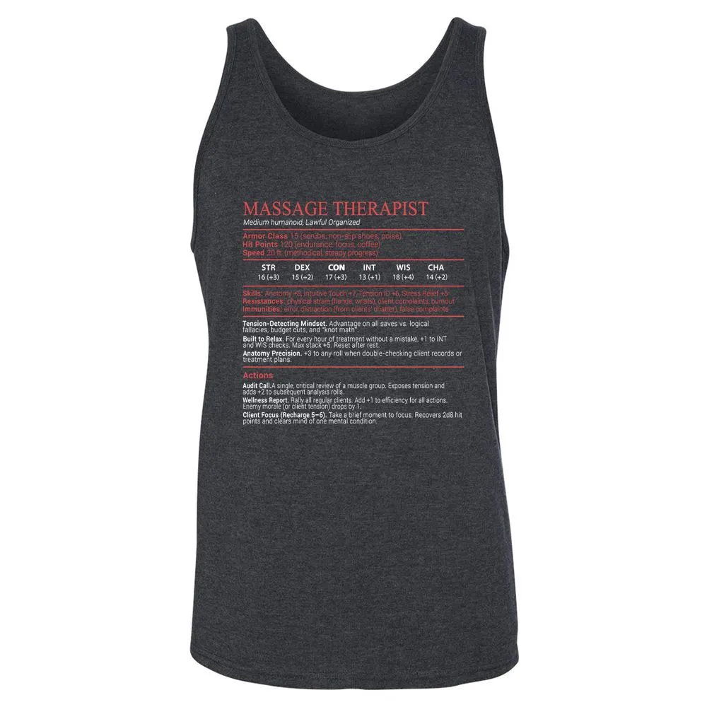 Massage Therapist Stats Block - Dark Grey Heather - 5