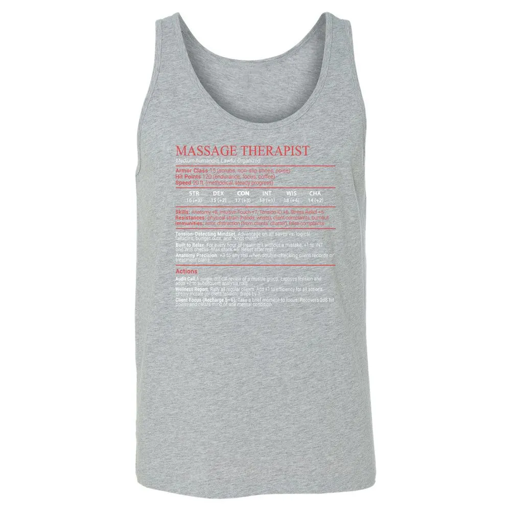 Massage Therapist Stats Block - Athletic Heather - 10