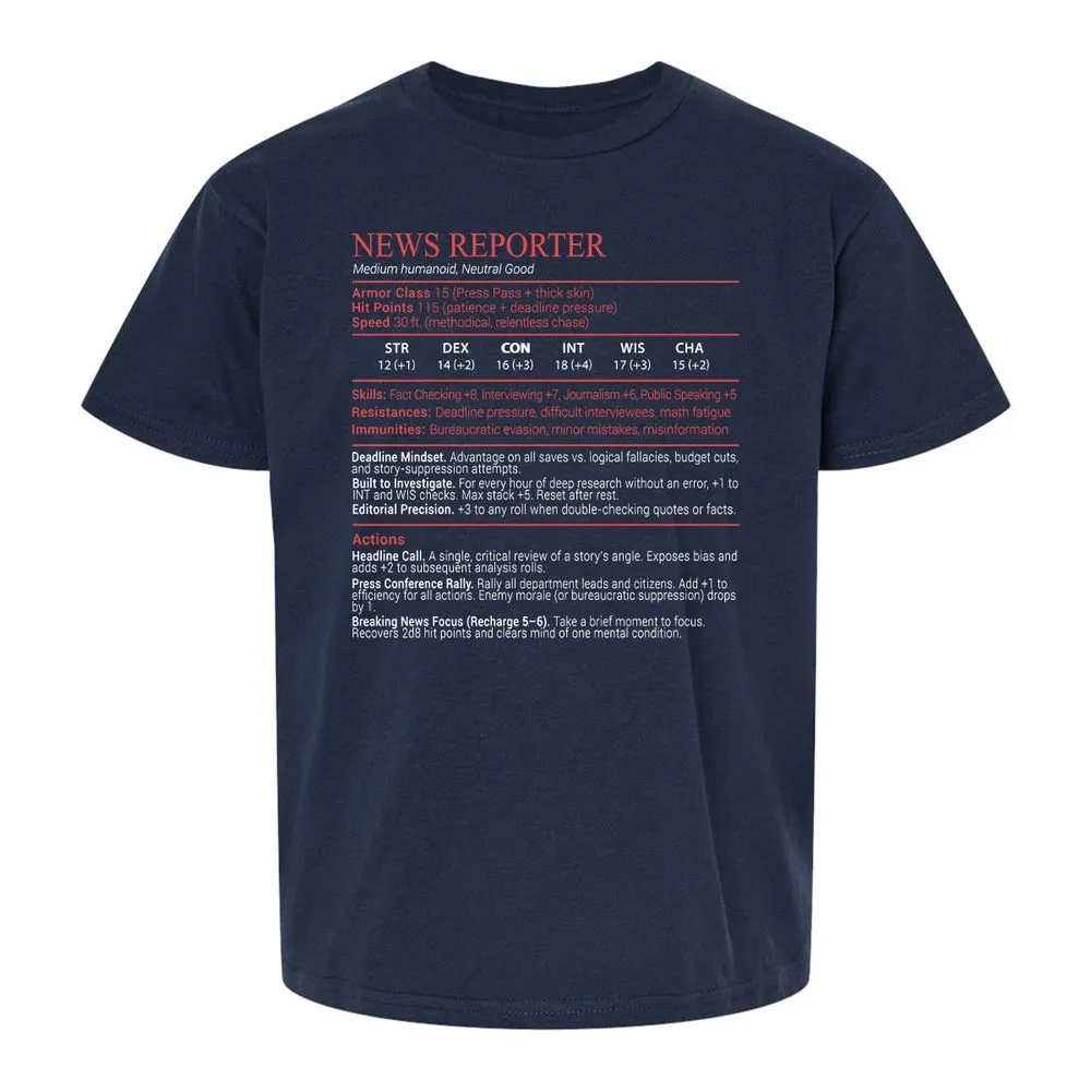 News Reporter Stats Block - Navy - 2