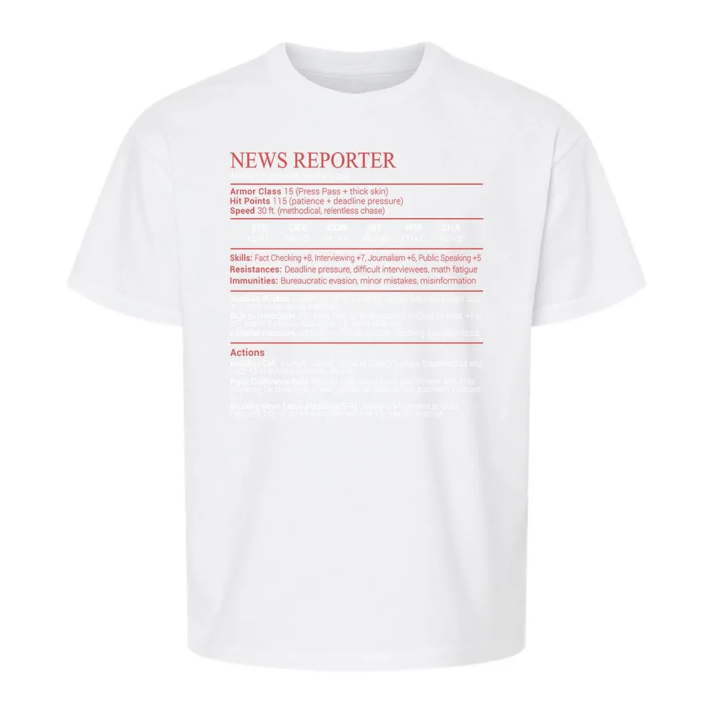News Reporter Stats Block - White - 5