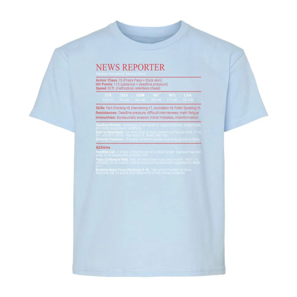 News Reporter Stats Block - Light Blue - 6