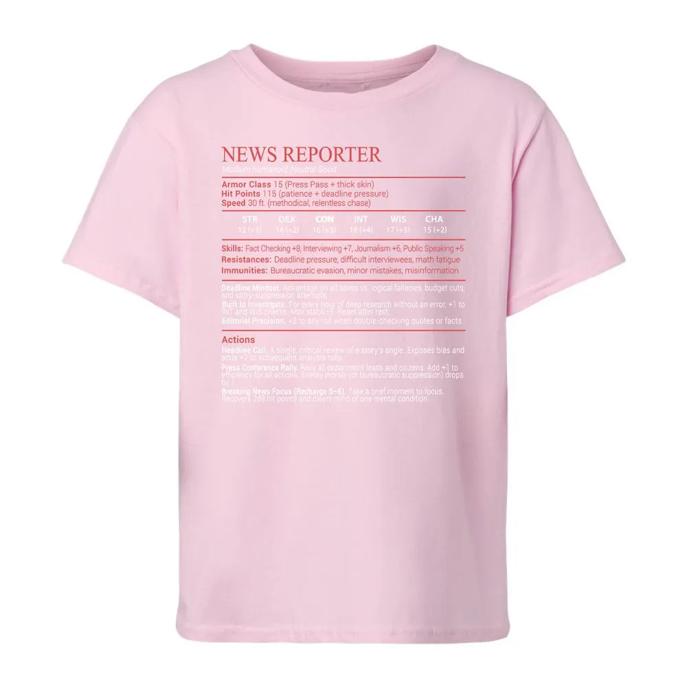 News Reporter Stats Block - Light Pink - 7