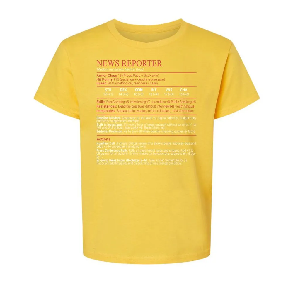 News Reporter Stats Block - Daisy - 15