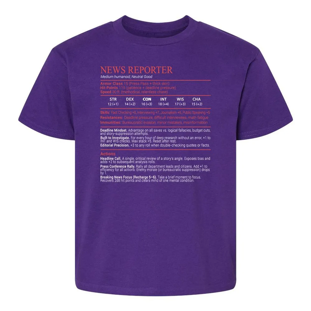 News Reporter Stats Block - Purple - 17