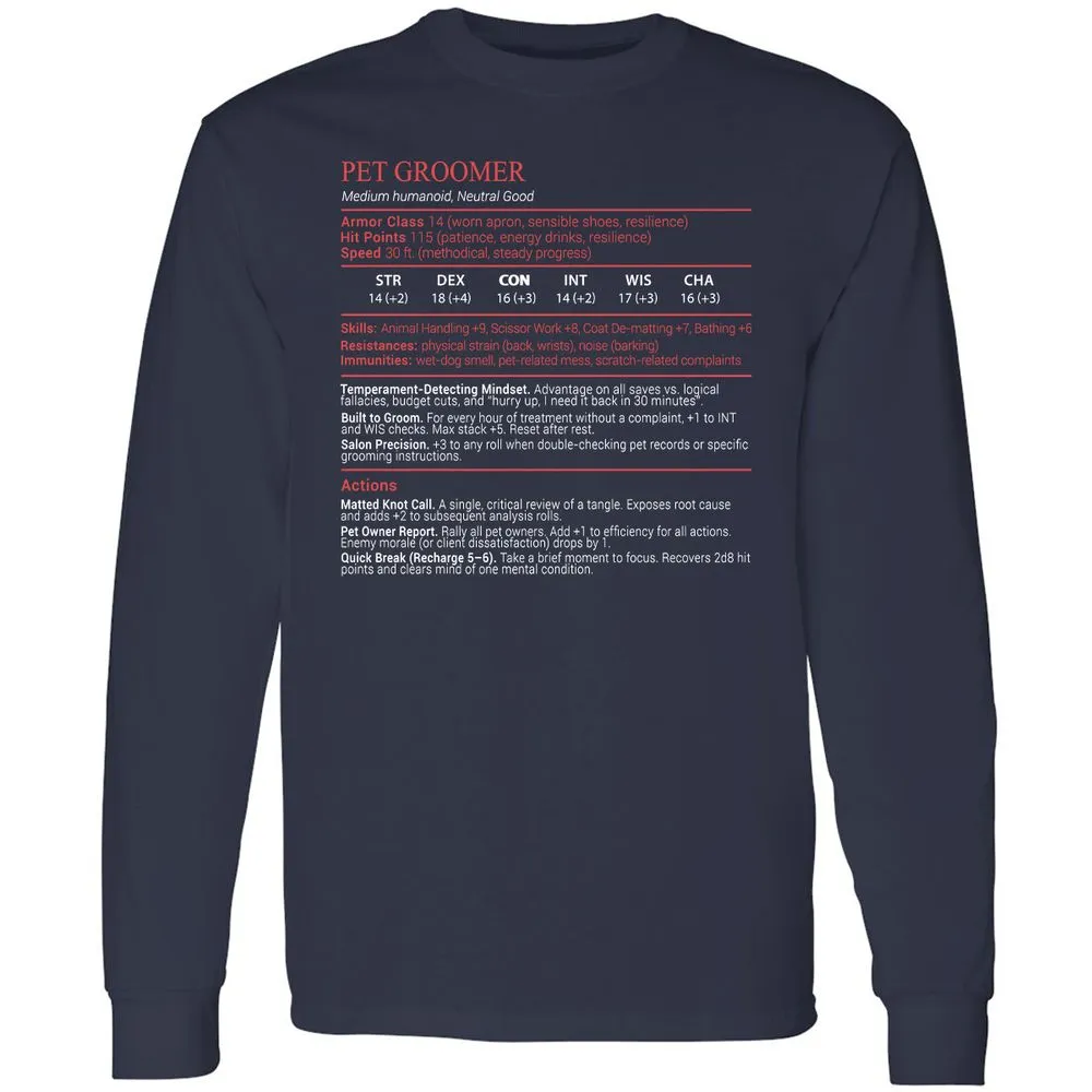Pet Groomer Stats Block - Navy - 2