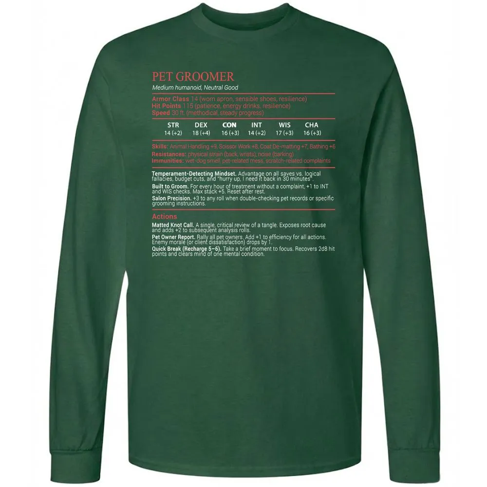 Pet Groomer Stats Block - Forest Green - 4