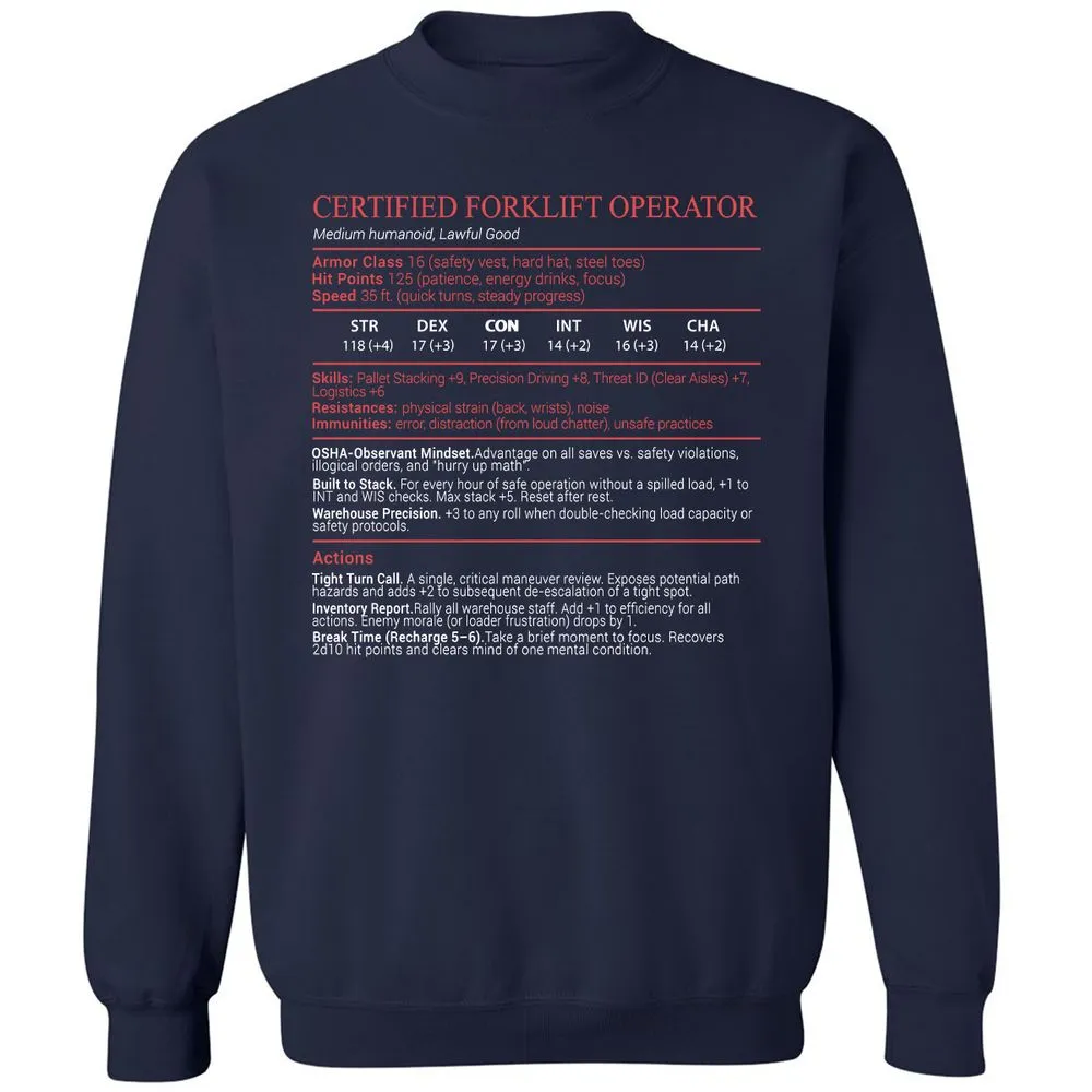 Certified Forklift Operator Stats Block - Navy - 2