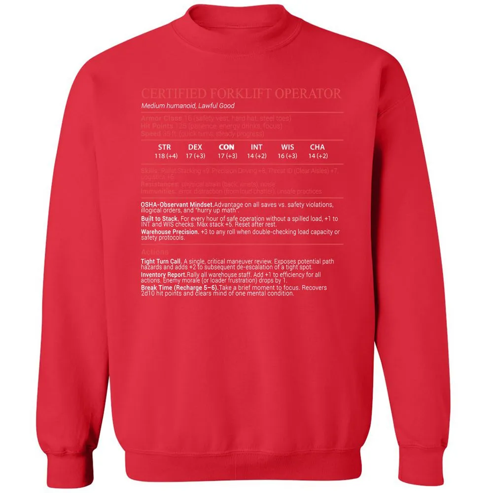 Certified Forklift Operator Stats Block - Red - 10