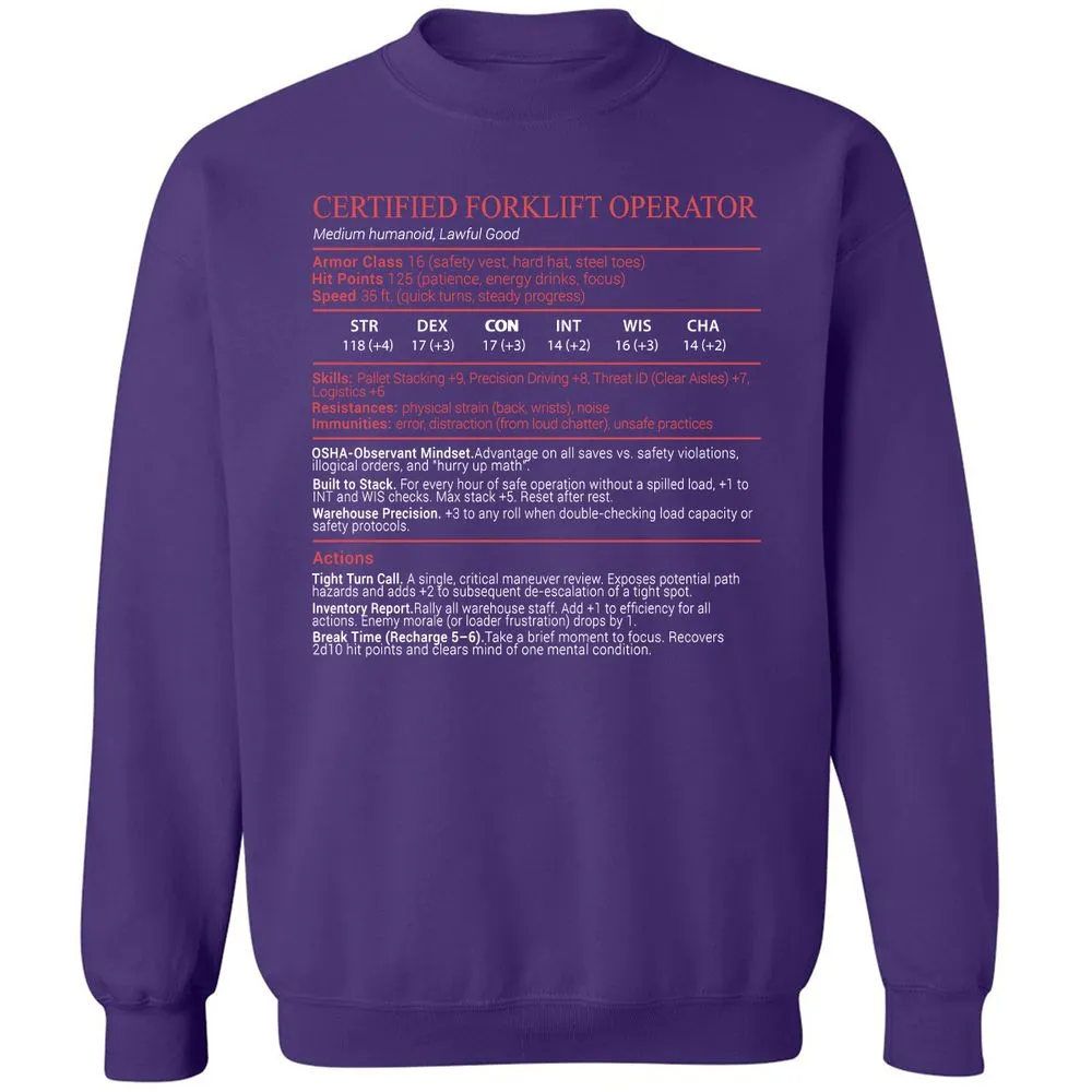 Certified Forklift Operator Stats Block - Purple - 11