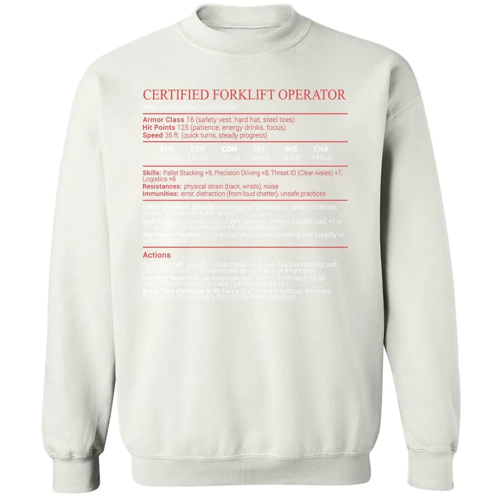 Certified Forklift Operator Stats Block - White - 18
