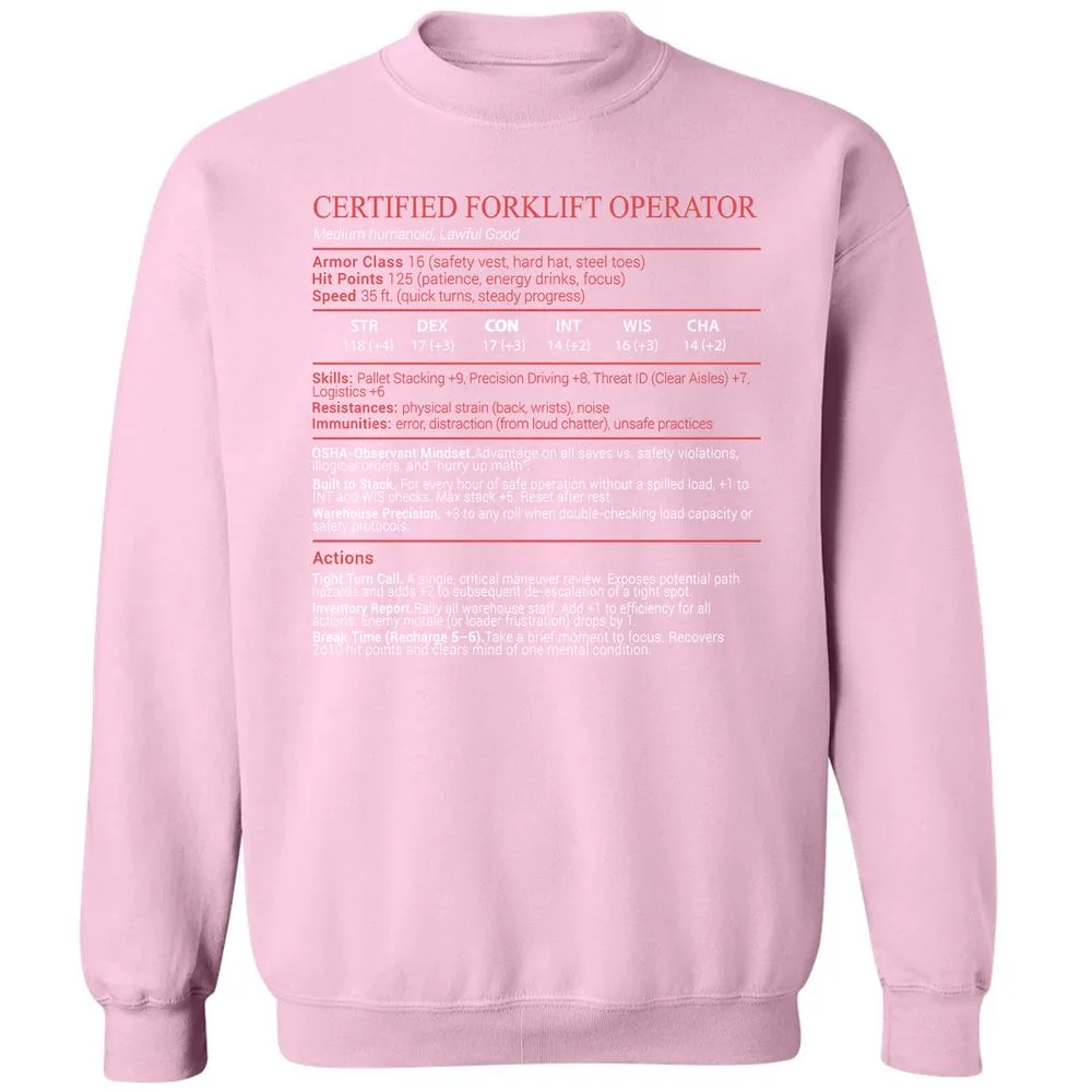 Certified Forklift Operator Stats Block - Light Pink - 19