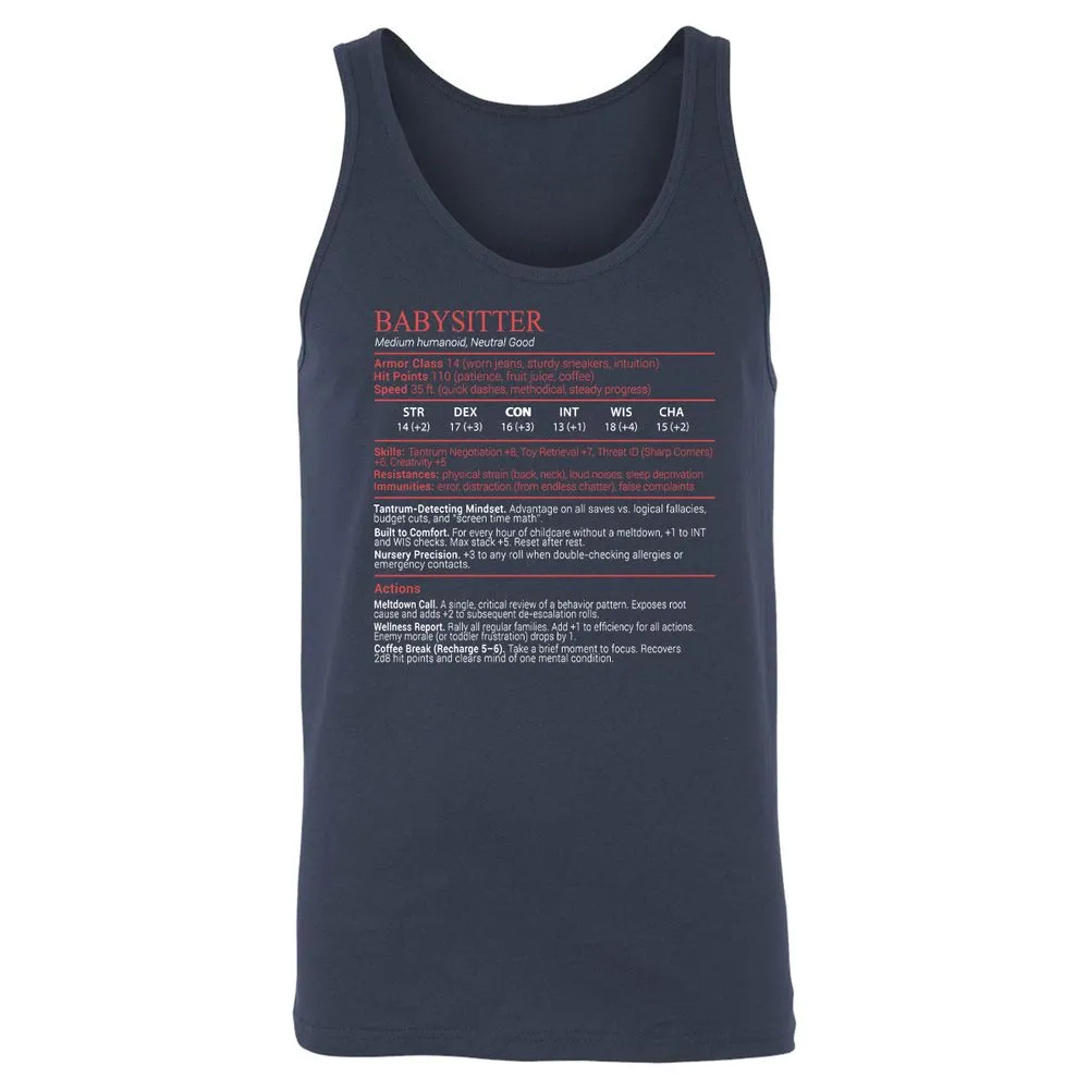 Baby Sitter Stats Block - Navy - 2