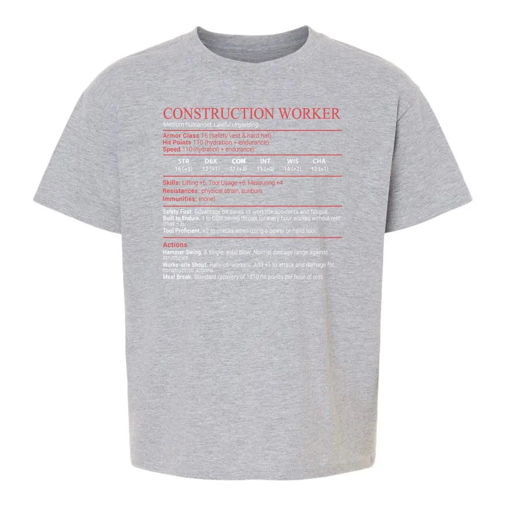 Construction Worker Stats Block - Sport Grey - 3