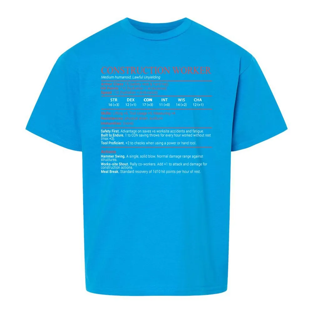 Construction Worker Stats Block - Sapphire - 18
