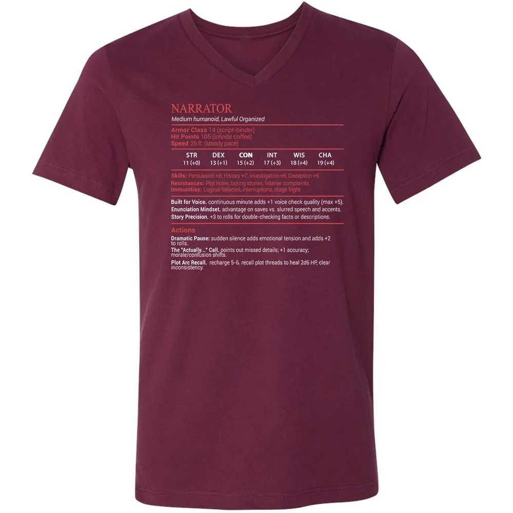 Narrator Stats Block - Maroon - 8