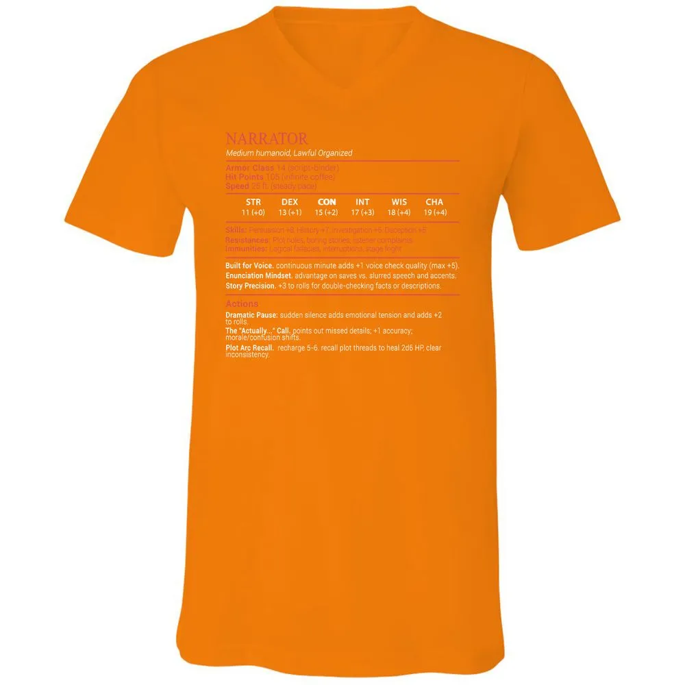 Narrator Stats Block - Orange - 12