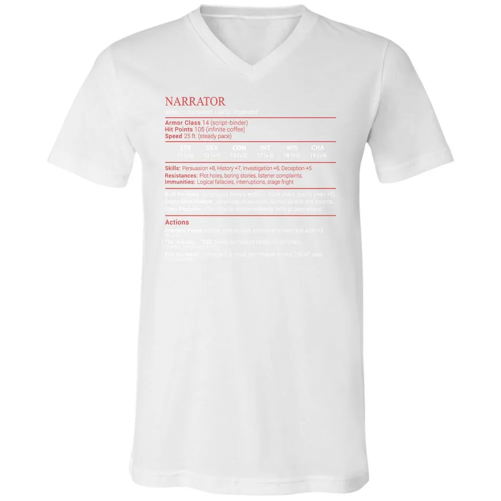 Narrator Stats Block - White - 16